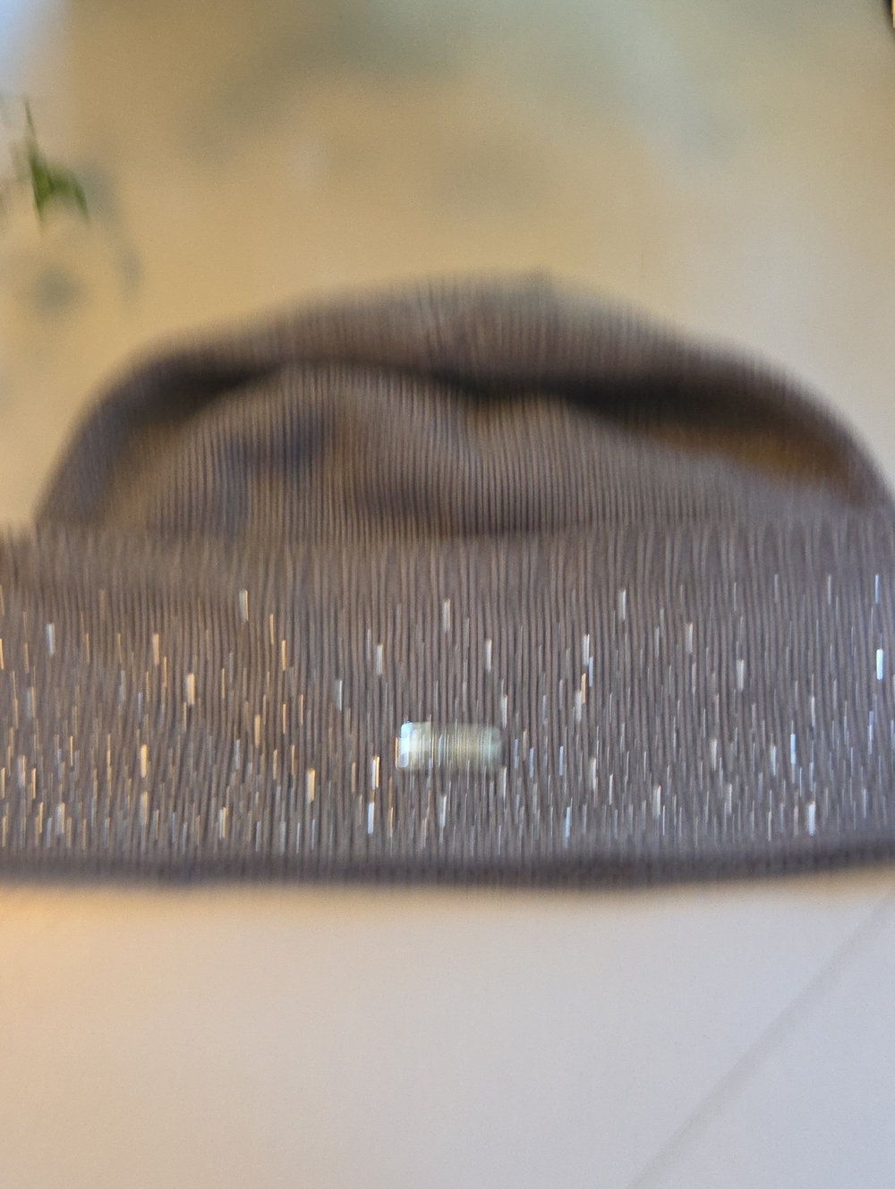 Calvin Klein Silver-Accented Gray Knit Beanie